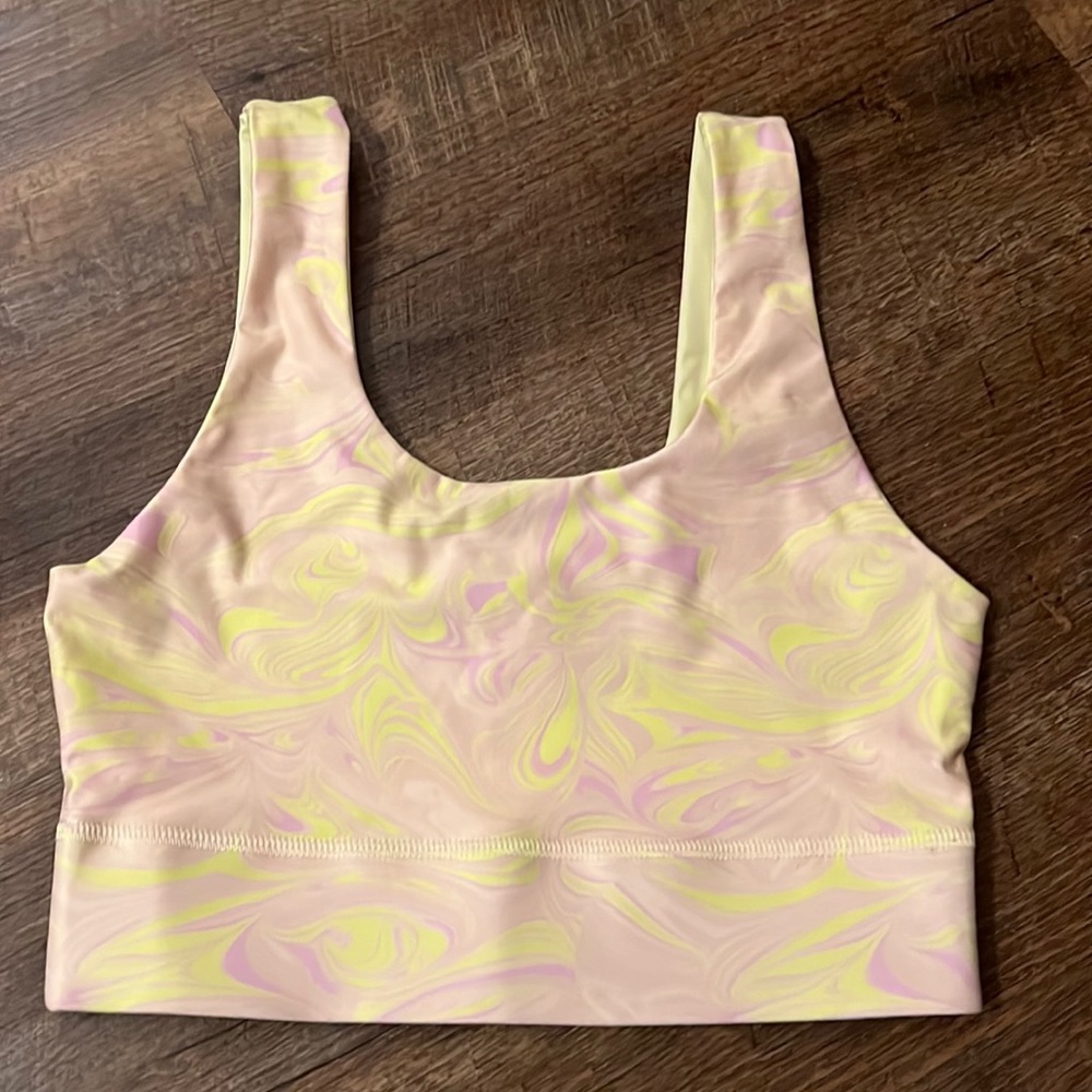 Fabletics Marble Effect-Reversible Crop Top Sports Bra size XS